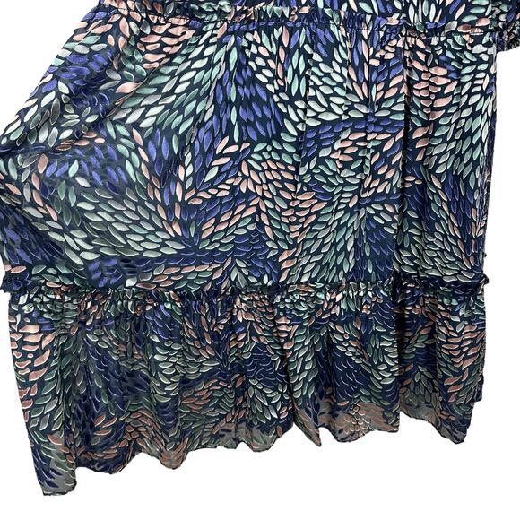 Shoshanna Tiered Embroidered Zanita Multicolor Long Sleeve Midi Dress Size 2 - Picture 12 of 16